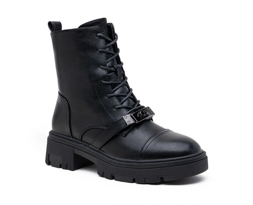 Damen boots schwarz plateau - schwarz,