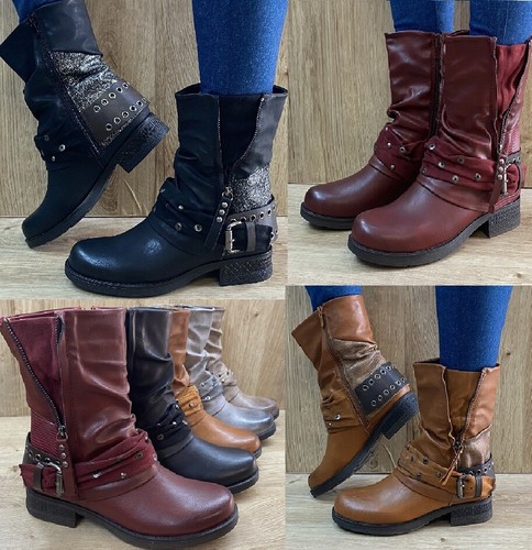 Damen stiefel biker - stiefel,