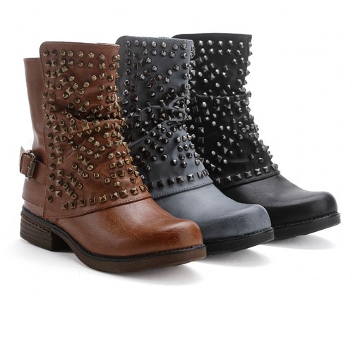 Damen stiefeletten biker boots - stiefeletten,